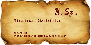 Micsinai Szibilla névjegykártya